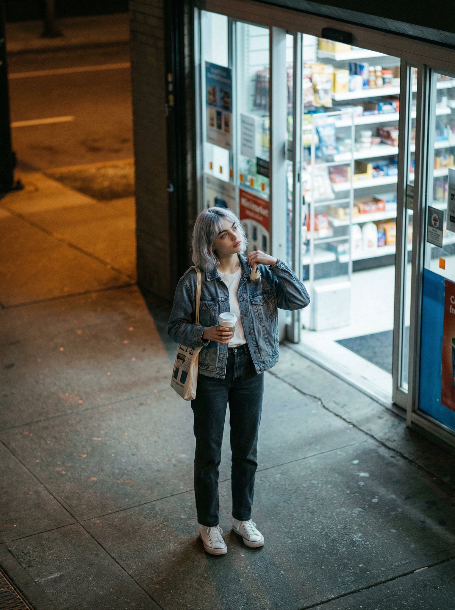 街头时尚摄影：夜晚高角度 candid