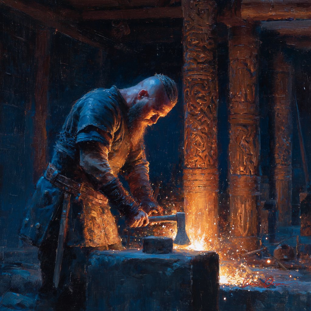 维京战士磨砺战斧