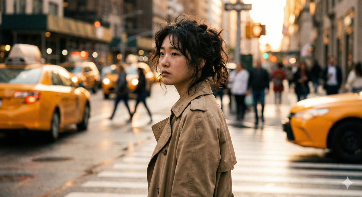 东亚年轻女子街头摄影