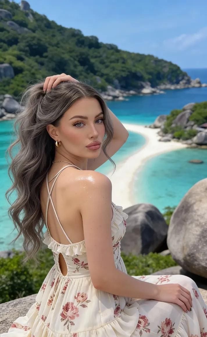 真实高清近照：优雅浪漫的年轻女性