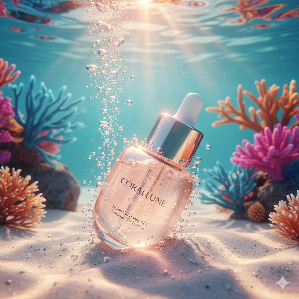 奢华护肤精华瓶水下场景