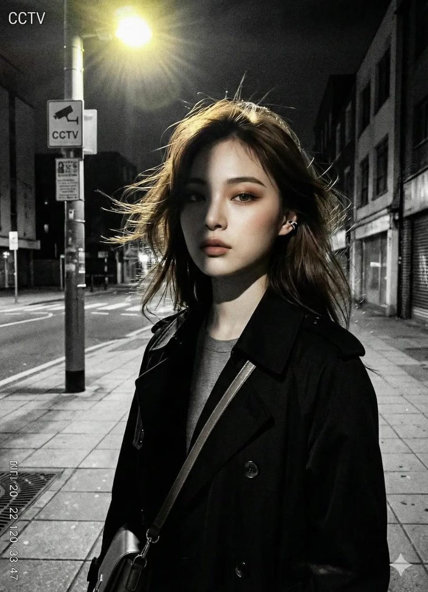 夜晚监控录像中的神秘女性