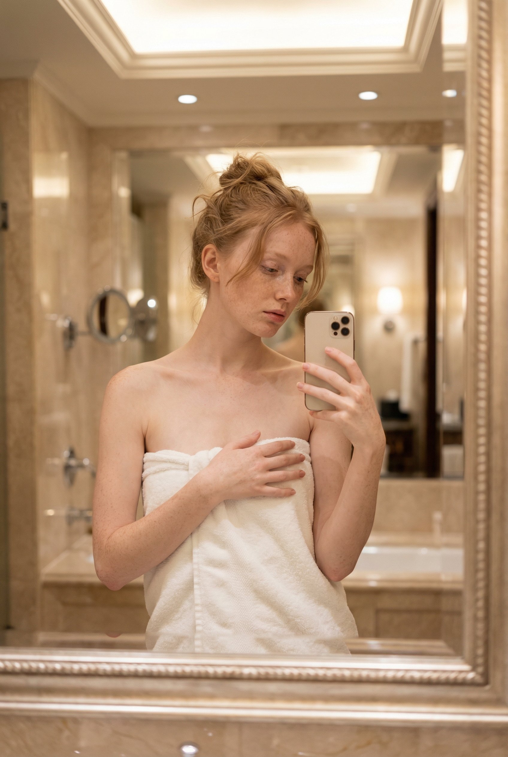 沐浴后自拍时光