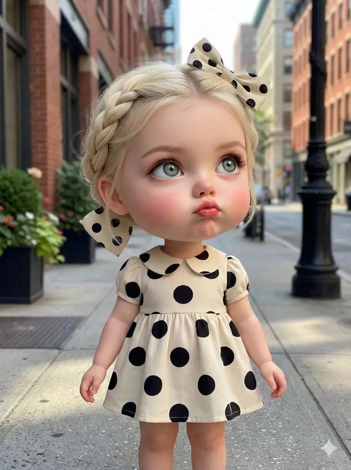 复古波点可爱人像