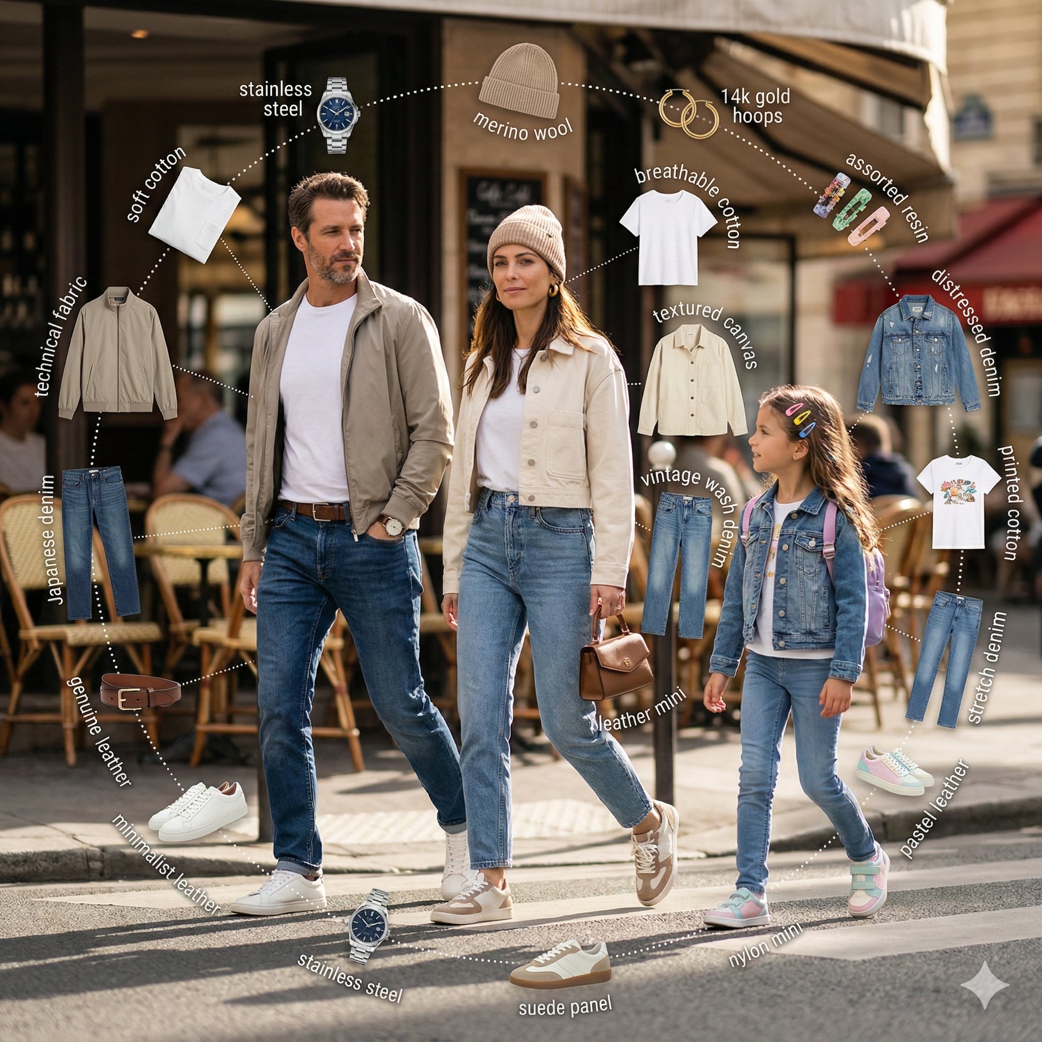 时尚家庭街头插画摄影