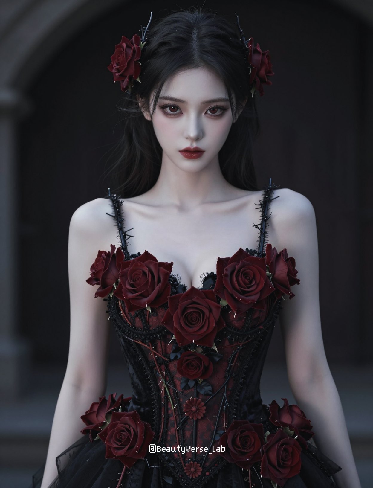 神秘女子半身肖像