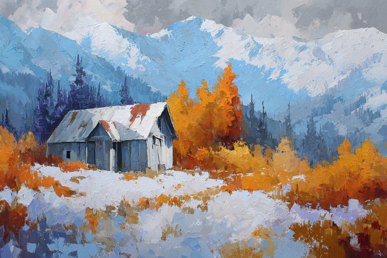 雪地阳光下田野