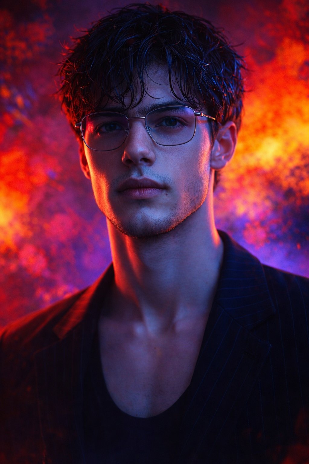 时尚前卫的近身肖像