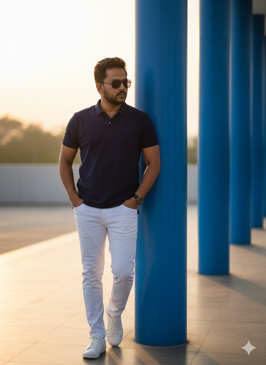 现代时尚男士全身肖像