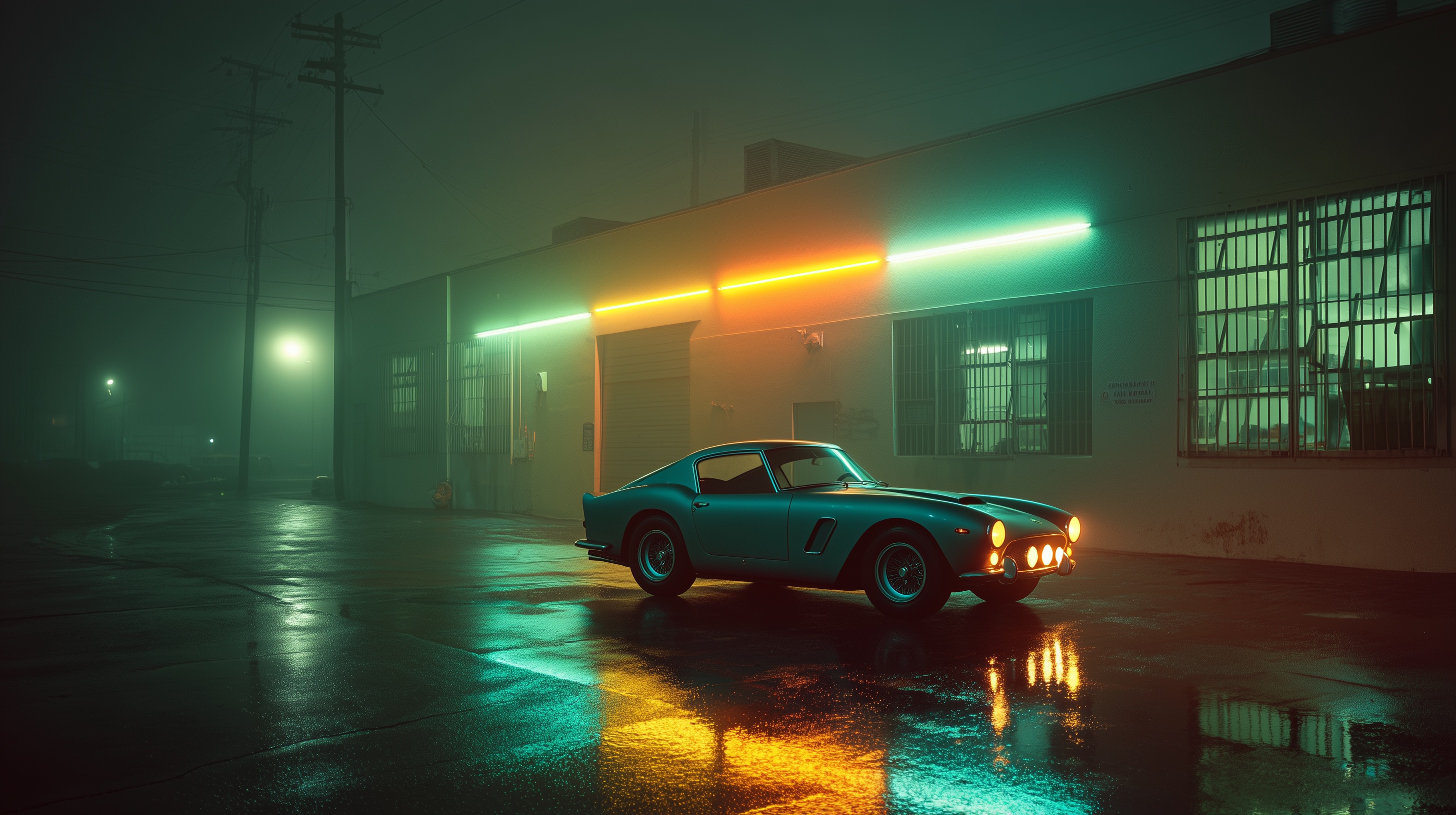 夜幕下的复古法拉利250 GTO摄影