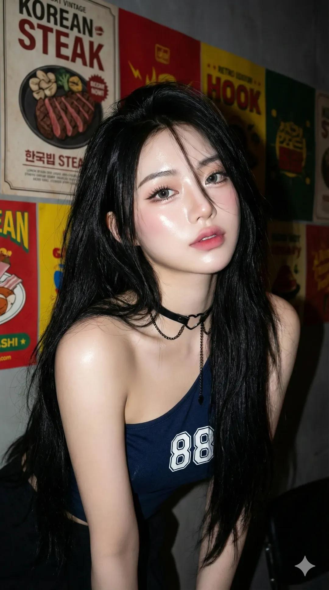 年轻女性的超现实主义自拍照