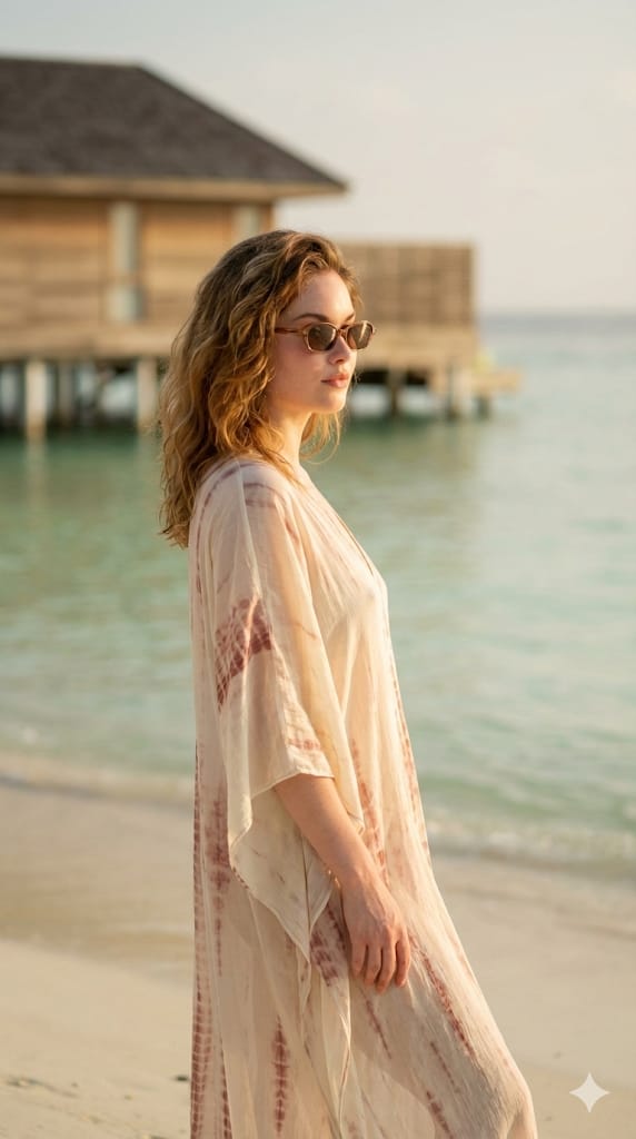 沙滩上的年轻女性