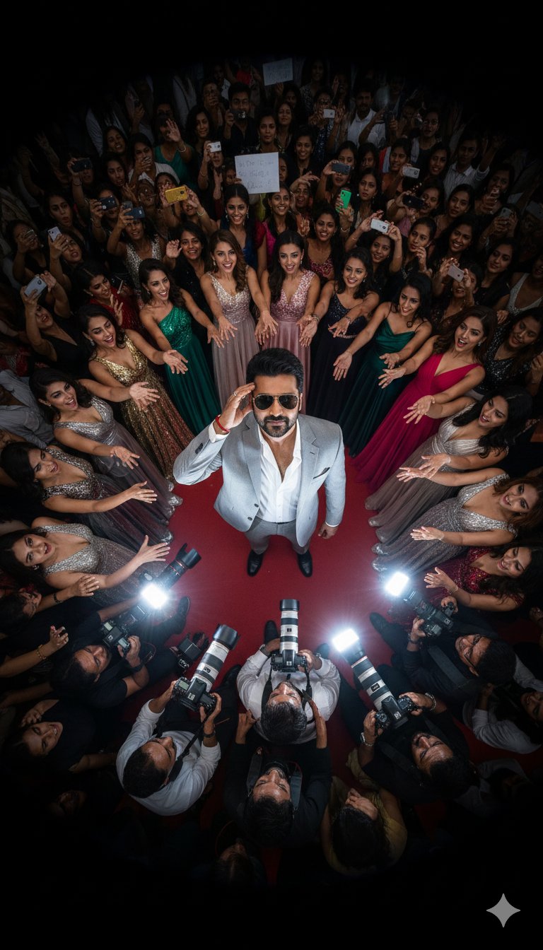 中心人物聚焦的混乱而华丽的场景