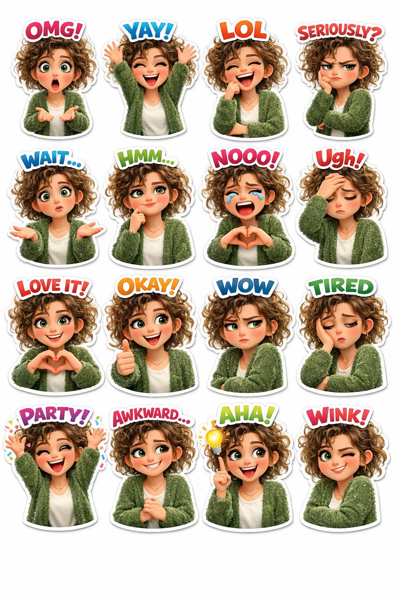 3D卡通贴纸拼贴