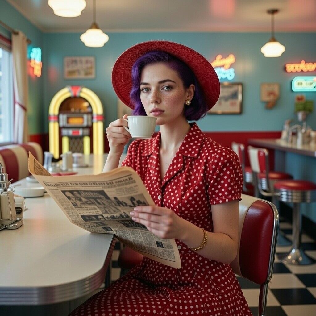 晨光中的复古餐厅