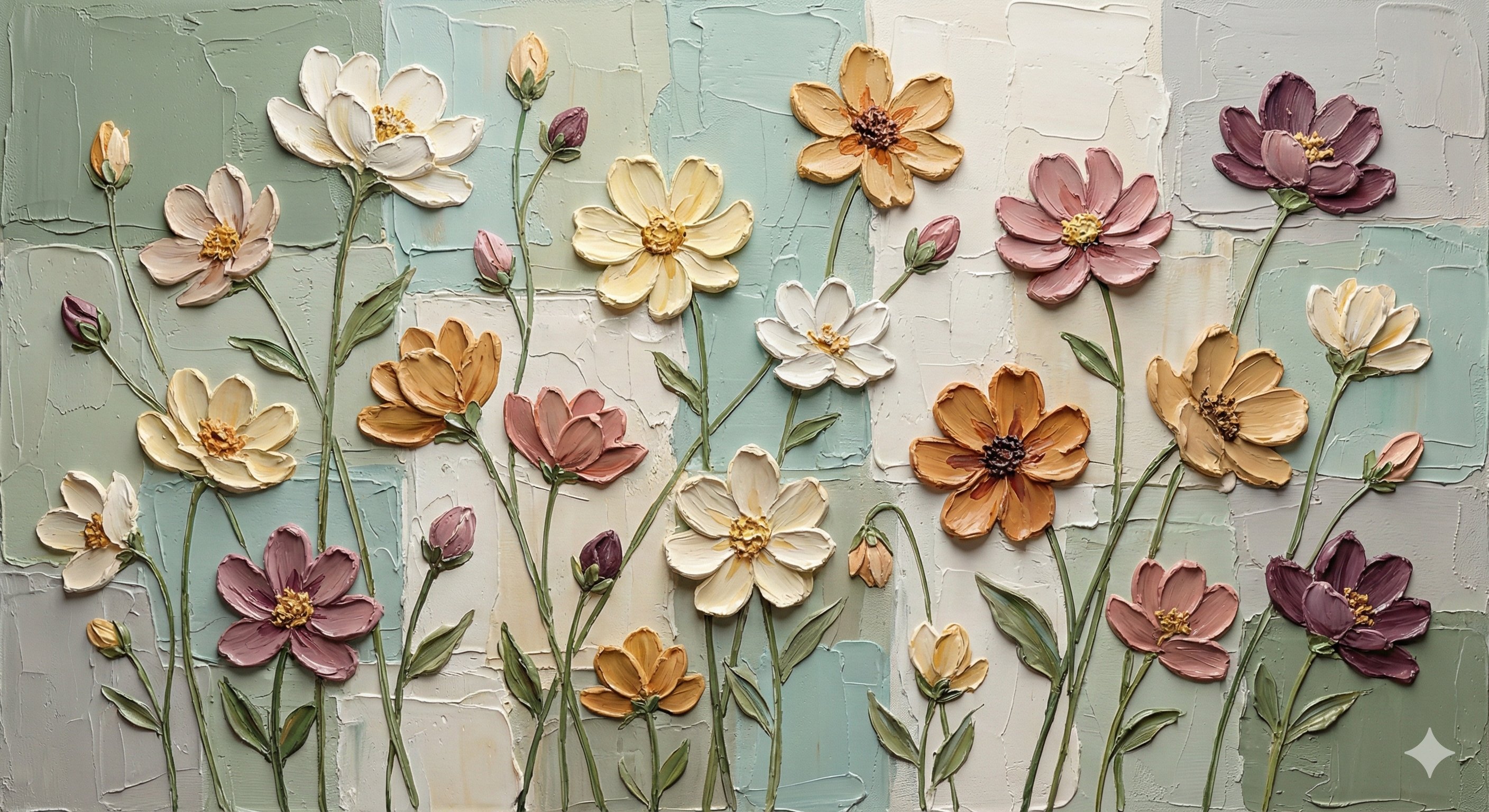 超细致现代花卉浮雕艺术作品