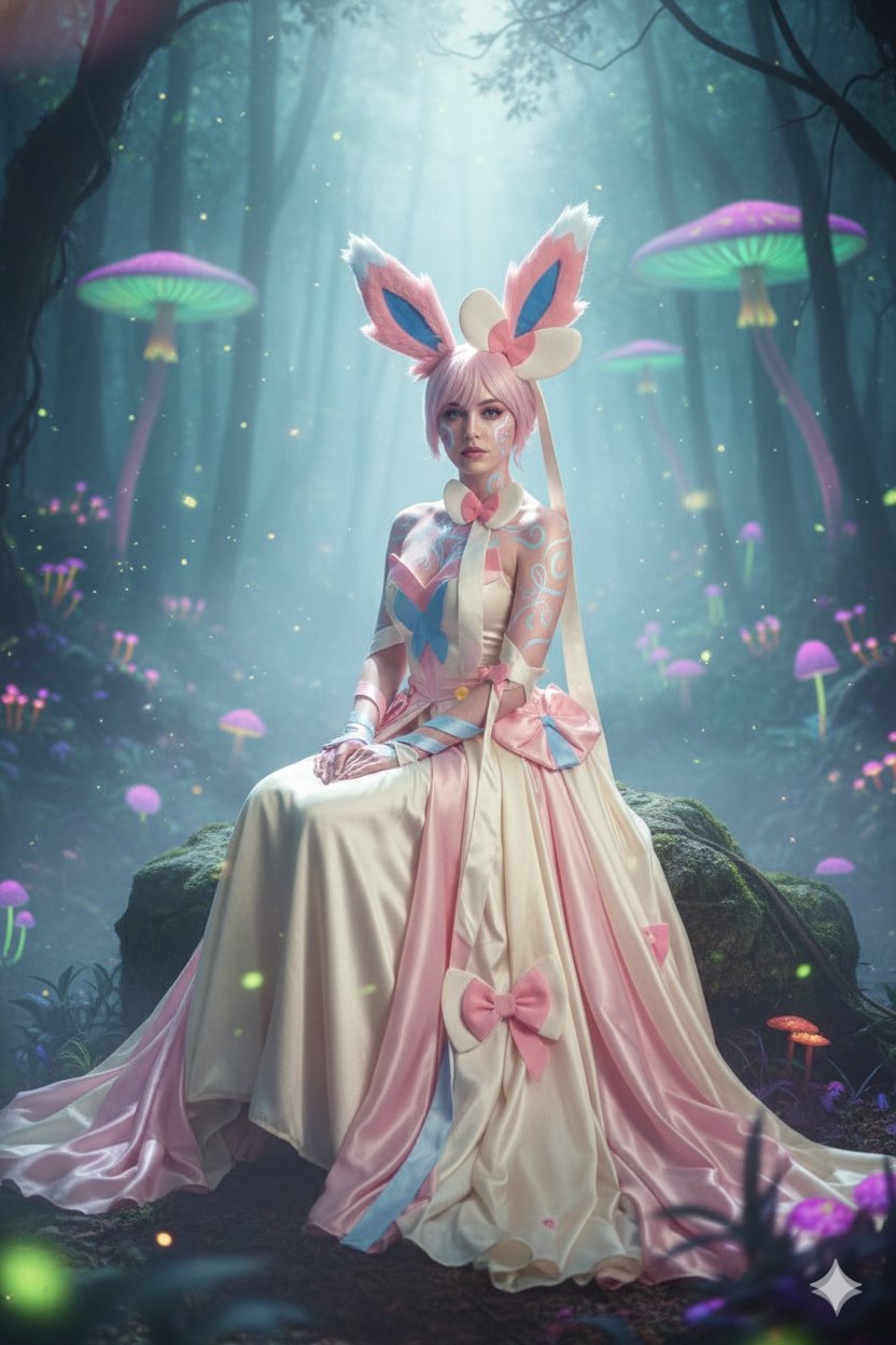 魔法森林中的赛洛恩风格幻想Cosplay美女