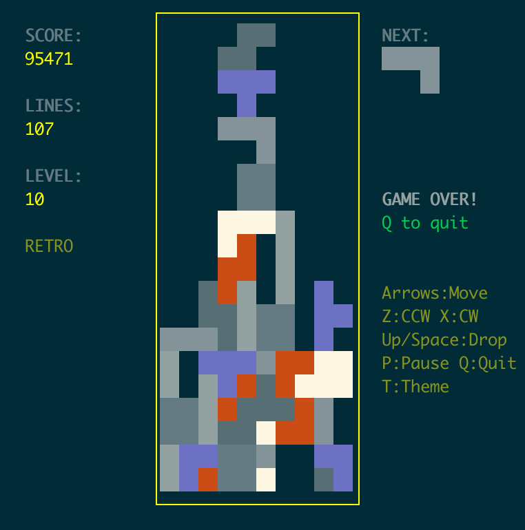 使用 Claude 制作 Bash 版 Tetris