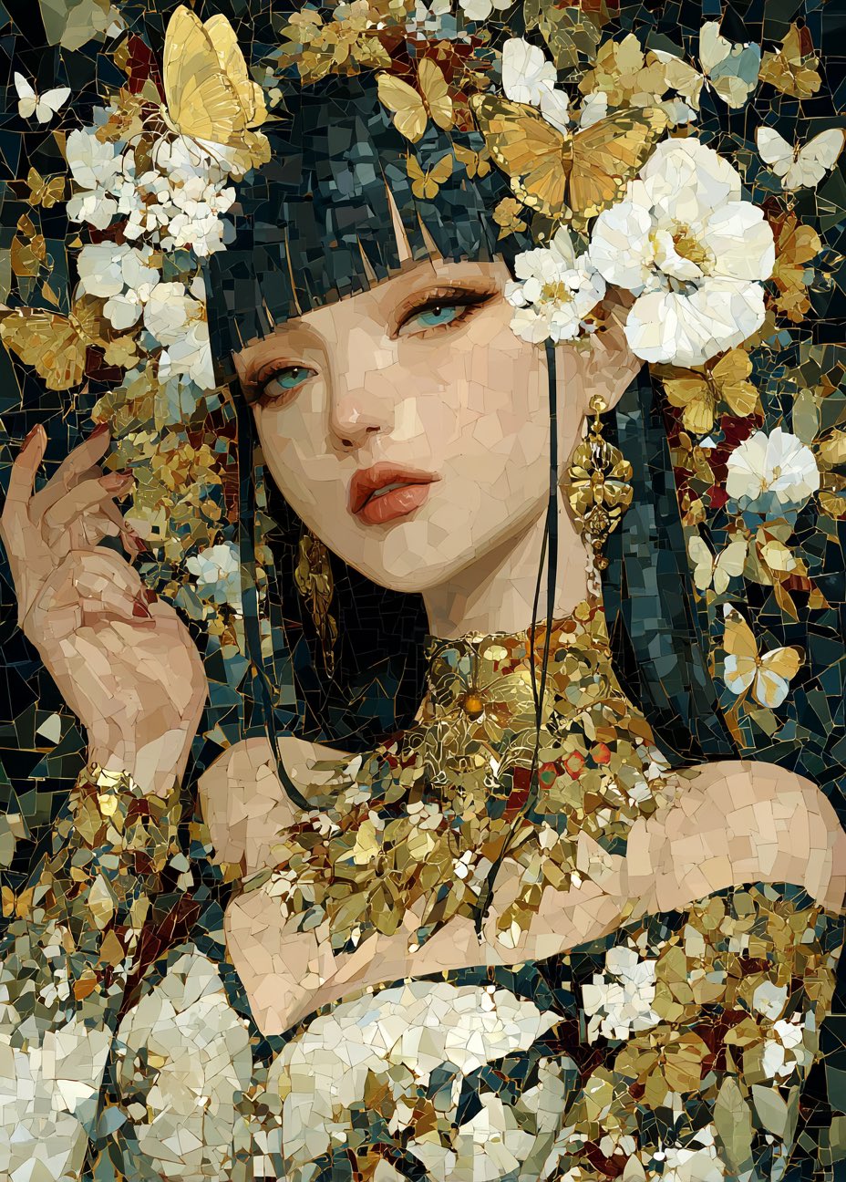 精致的女性肖像 mosaic