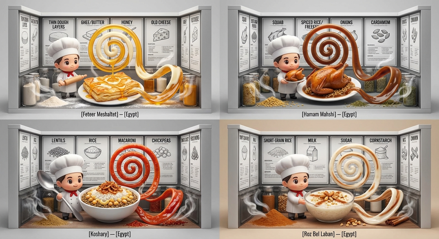 埃及特色菜肴插画