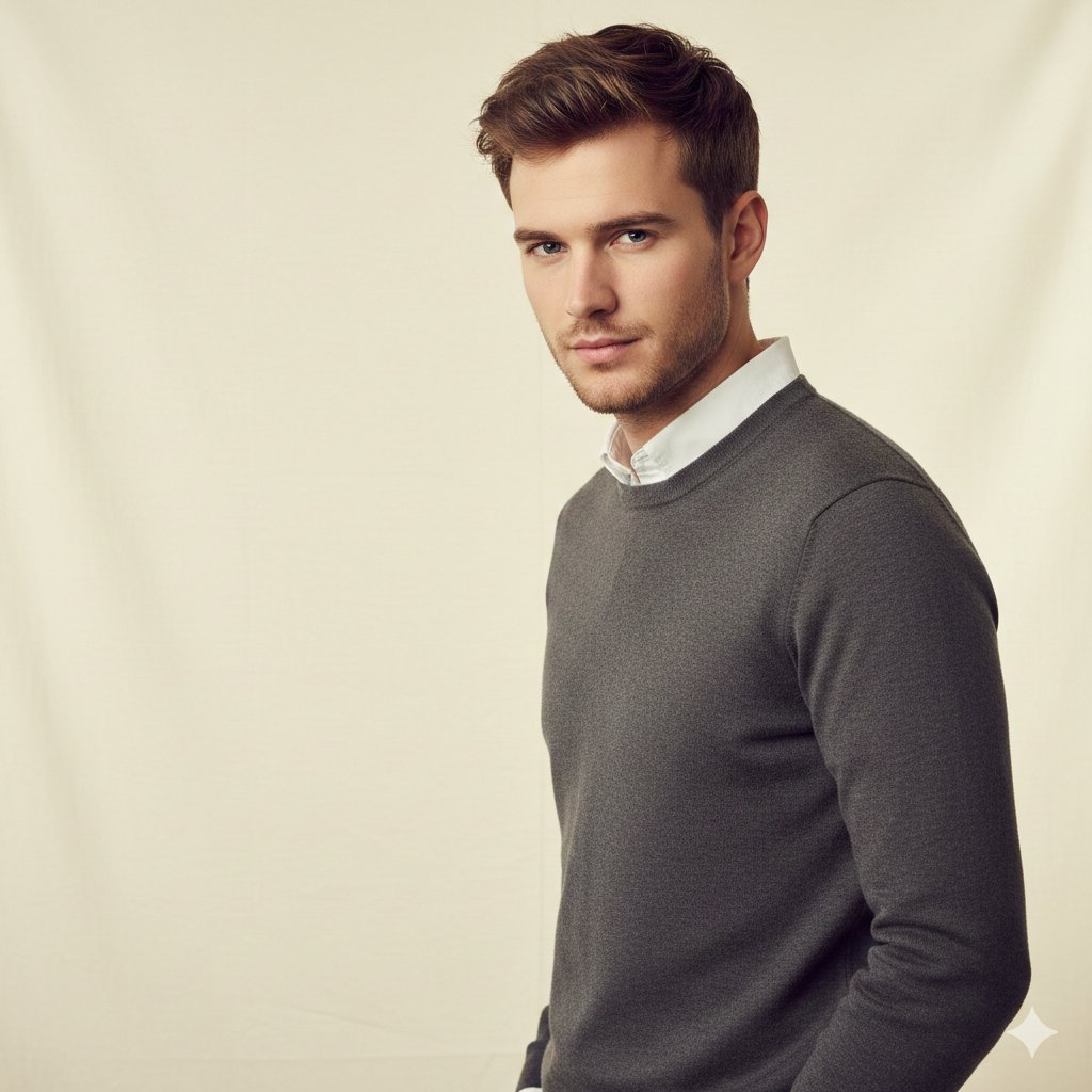 专业摄影室男性肖像