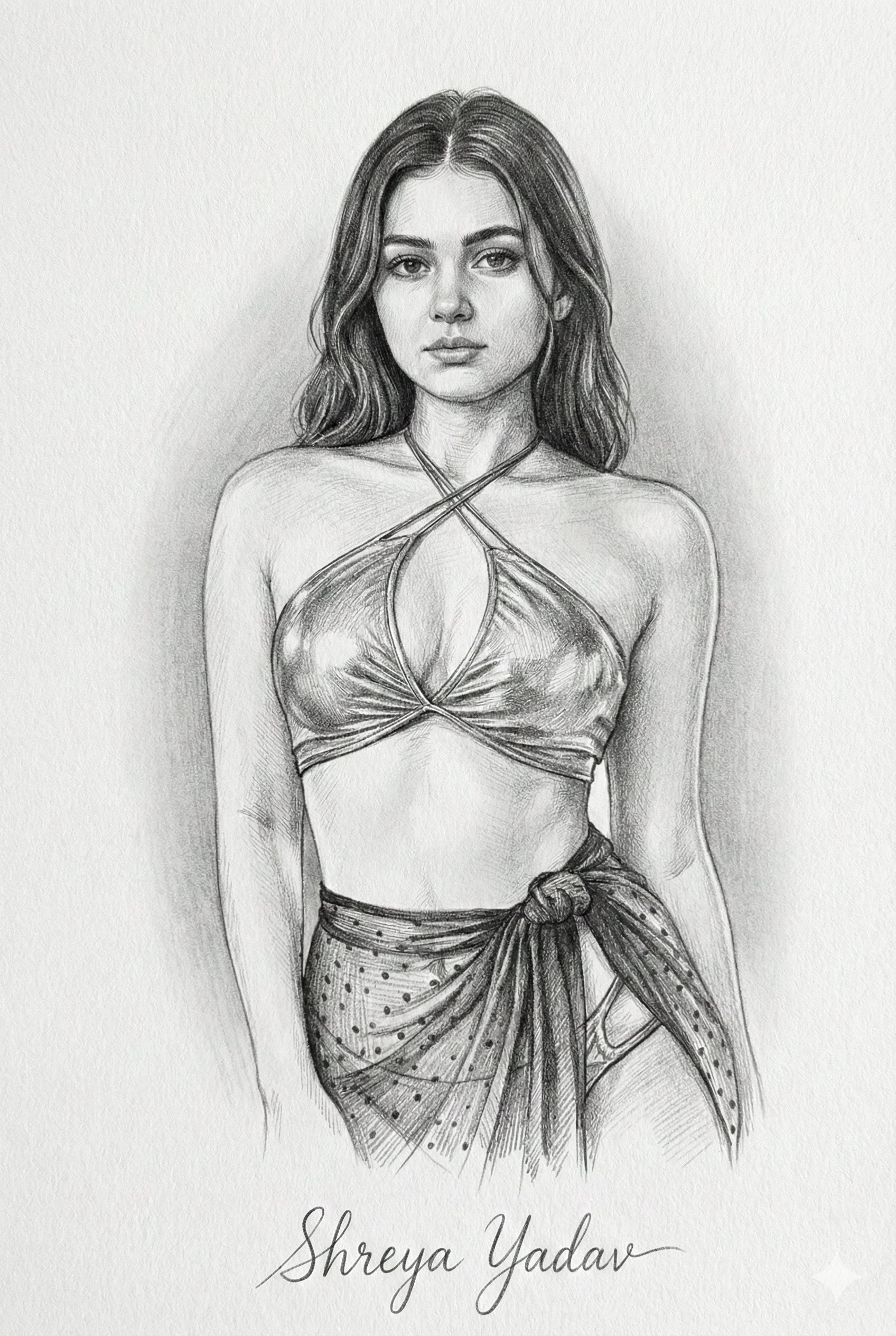 真实铅笔素描肖像