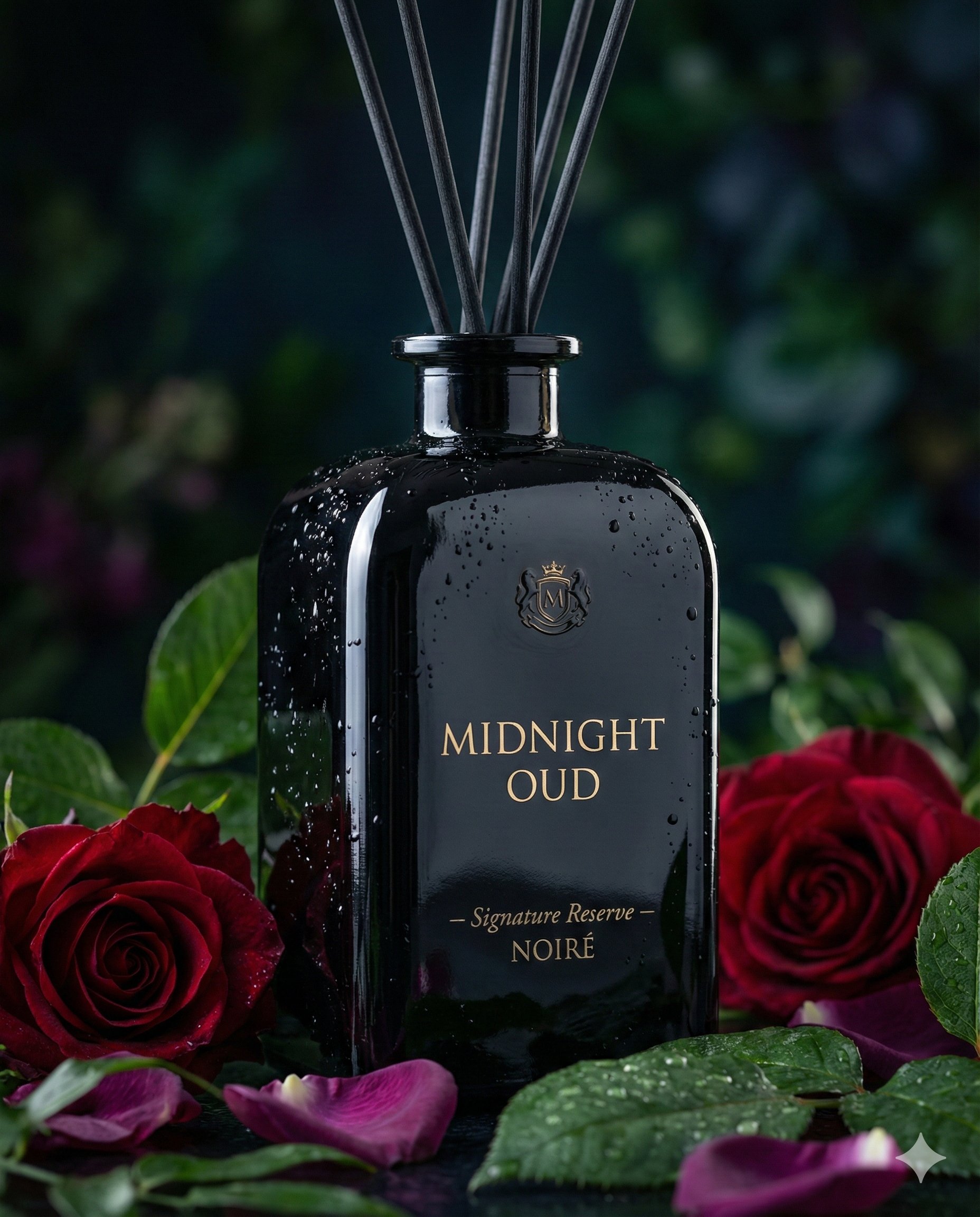 深色玻璃香薰瓶摄影