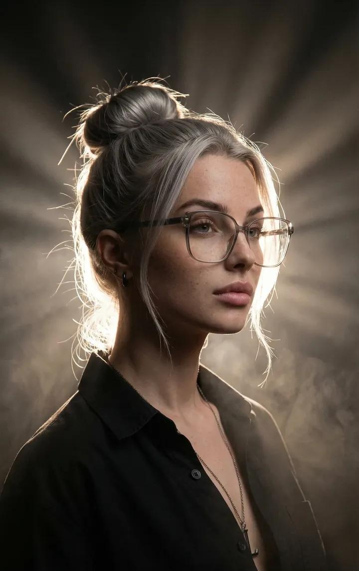 超逼真垂直电影肖像