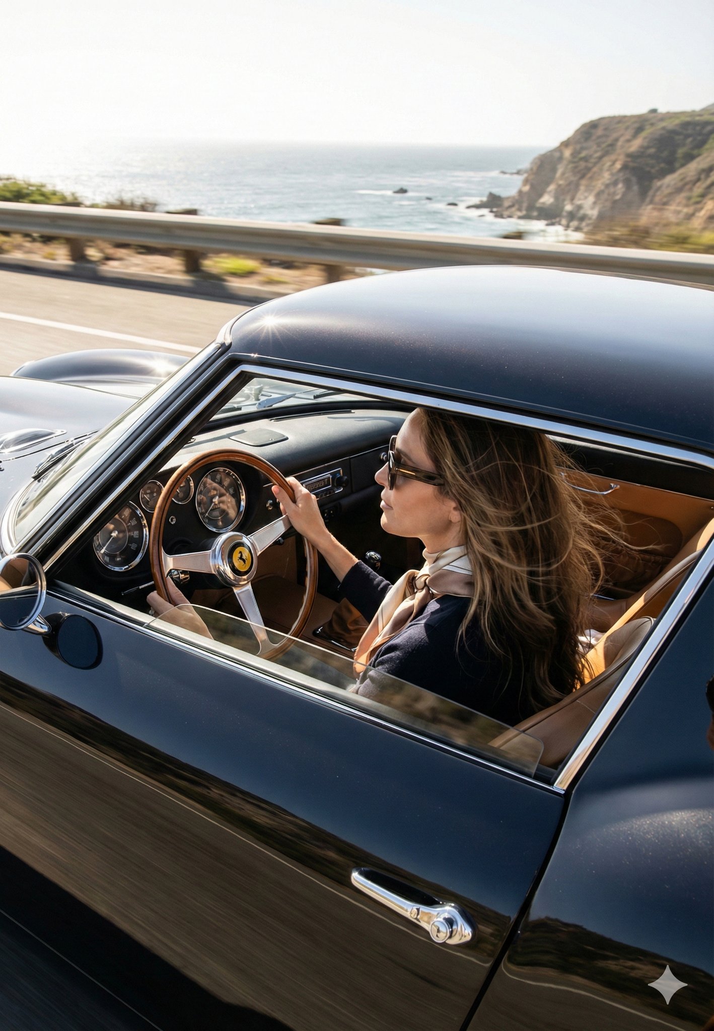 海风中她的长发，手中的宁静