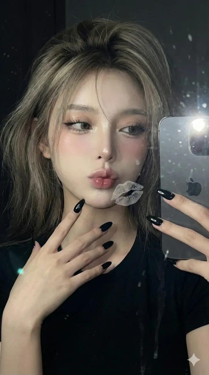 年轻女性近镜自拍