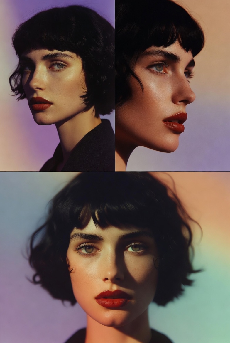 时尚女性三联画