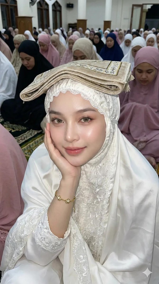 清真寺内穆斯林女性的肖像