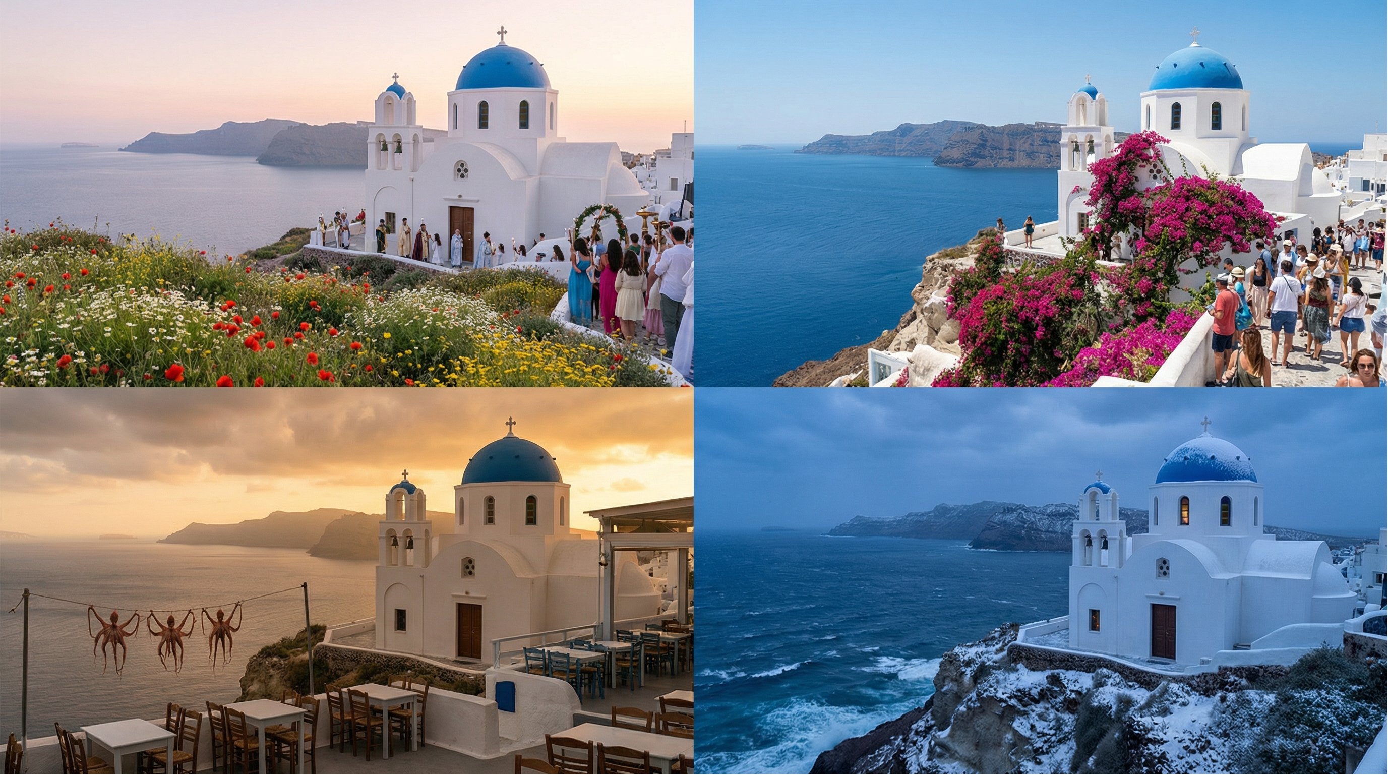 季节变换网格：Nano Banana Pro，在萤火虫下