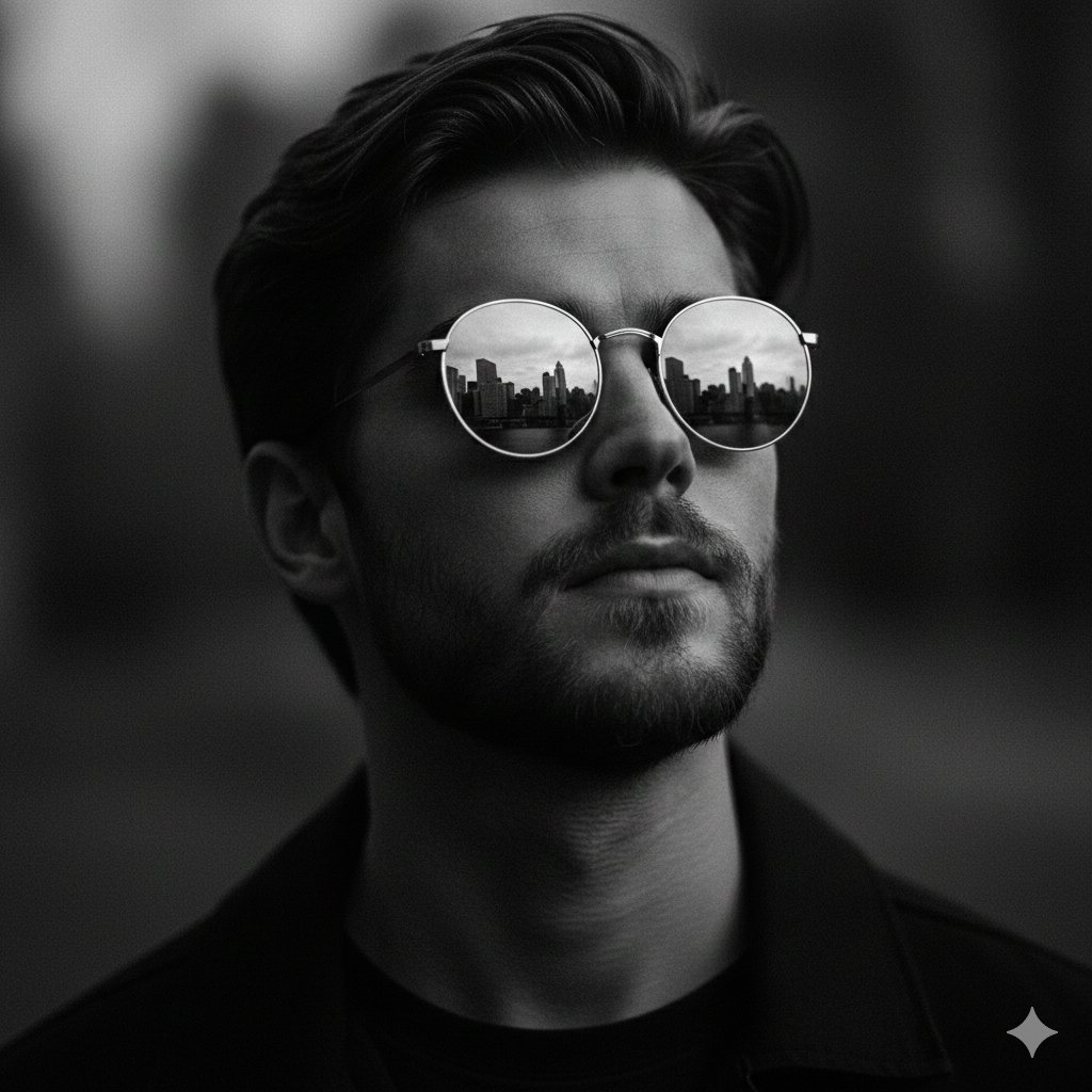 高对比度黑白肖像