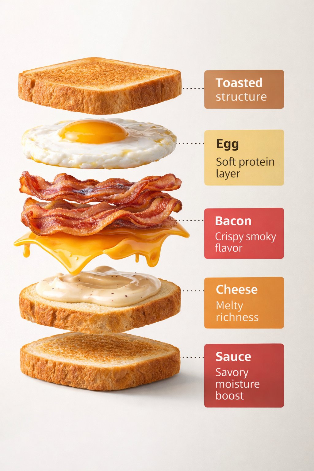 早餐三明治爆炸视图