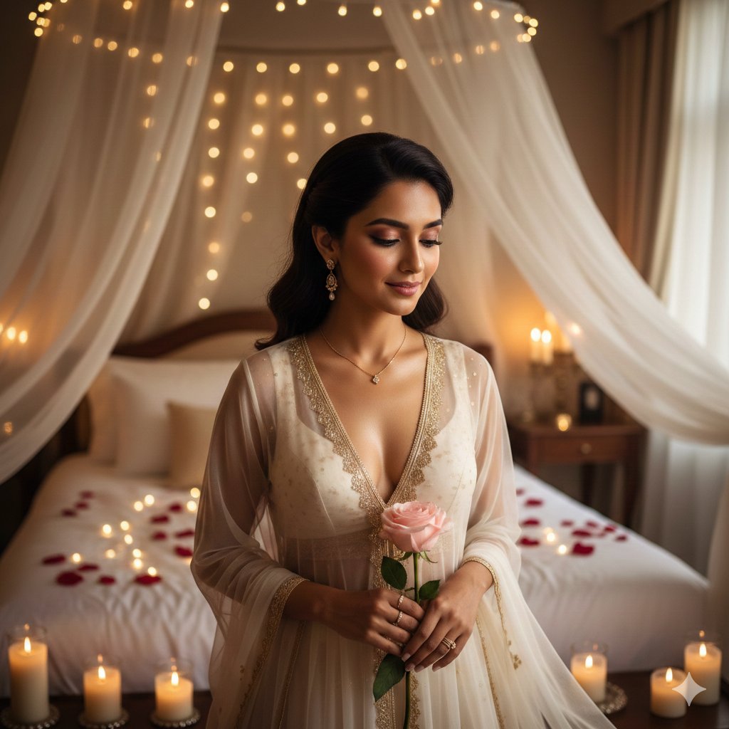 南亚新娘的优雅婚纱照