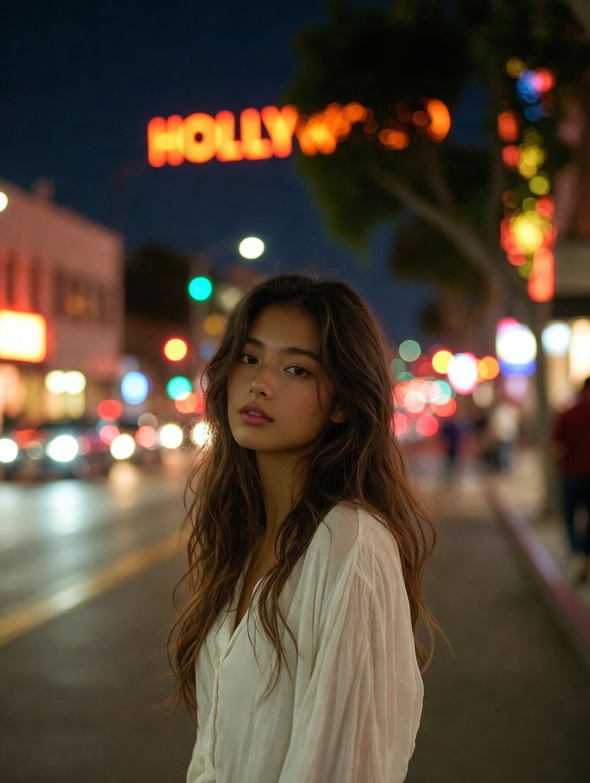 夜幕下的好莱坞梦想追逐者