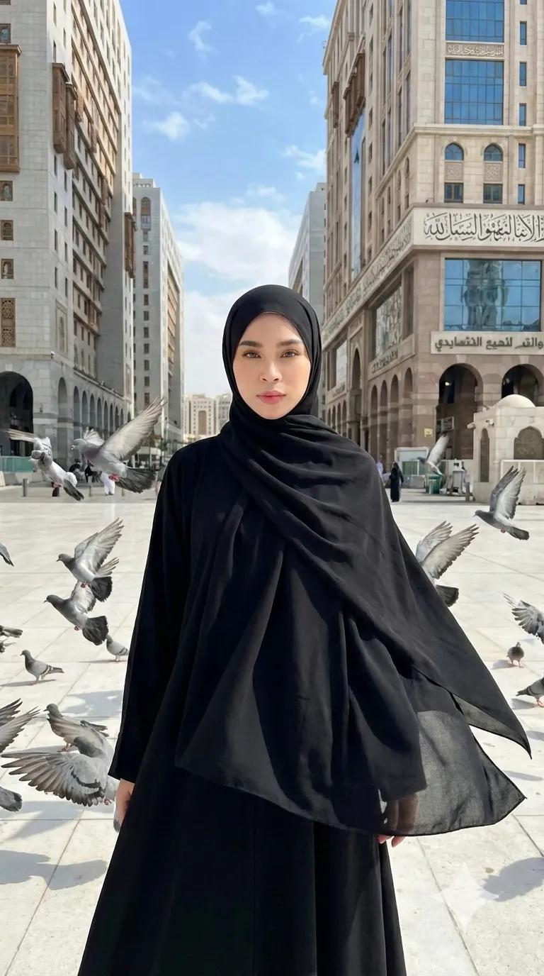 圣城日光下的中东女性肖像