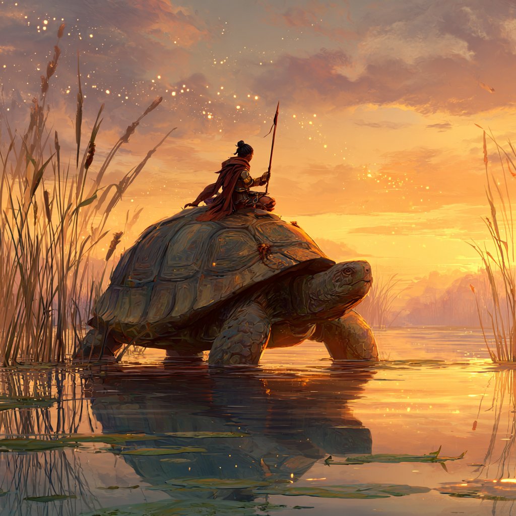 小战士与巨型乌龟的宁静之旅