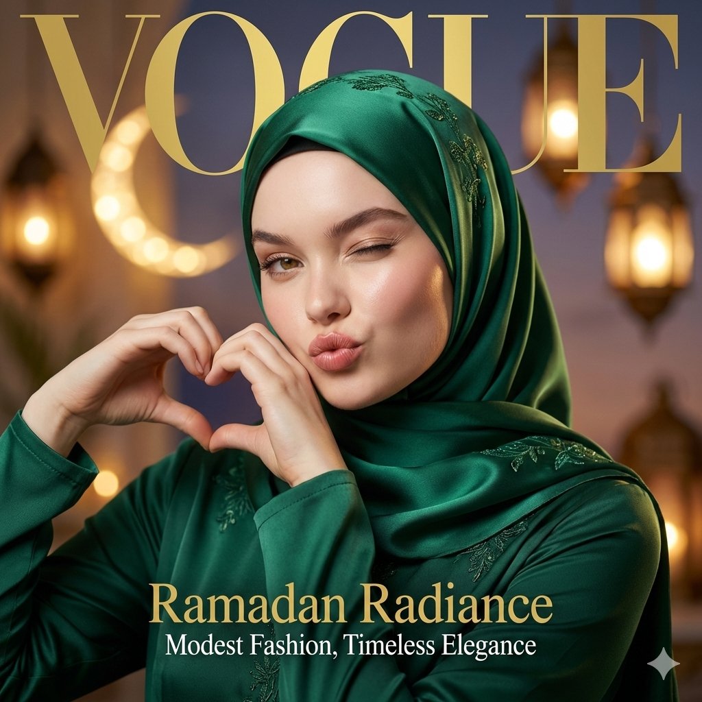 Vogue杂志封面 - 精致穆斯林女孩