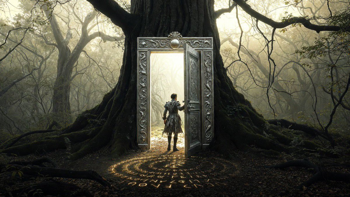 神秘古森林黄昏时分