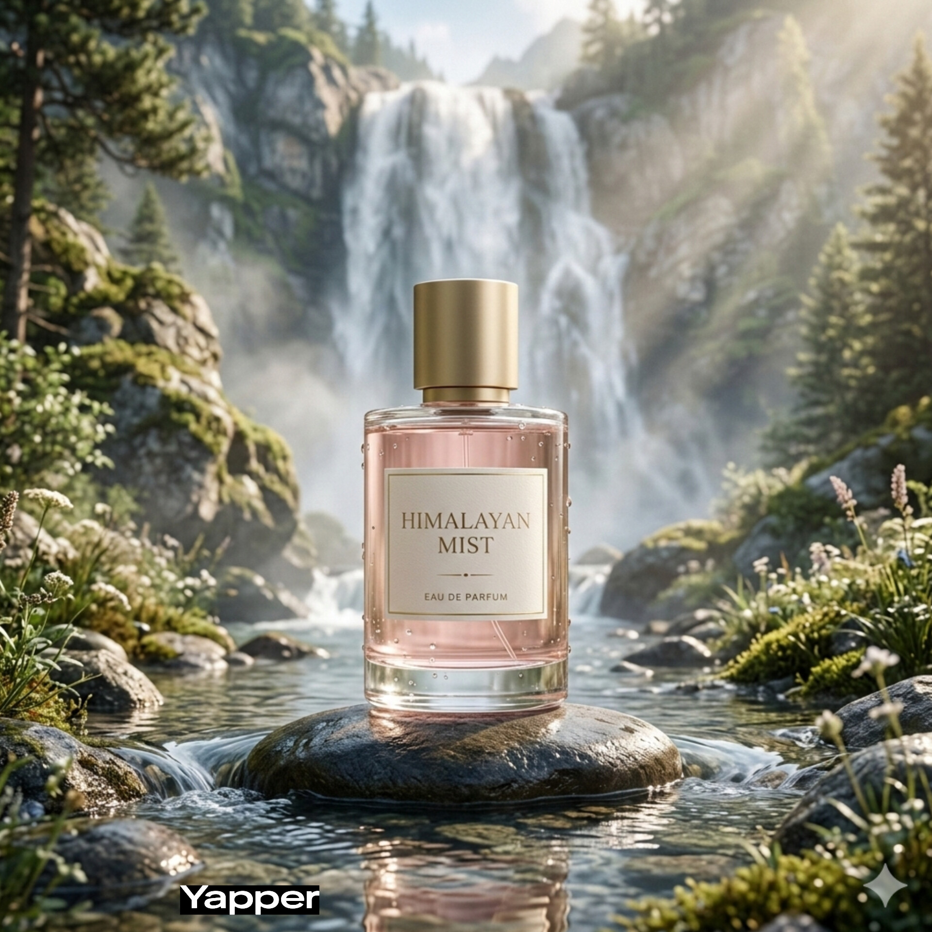 奢华香水场景的梦幻产品摄影