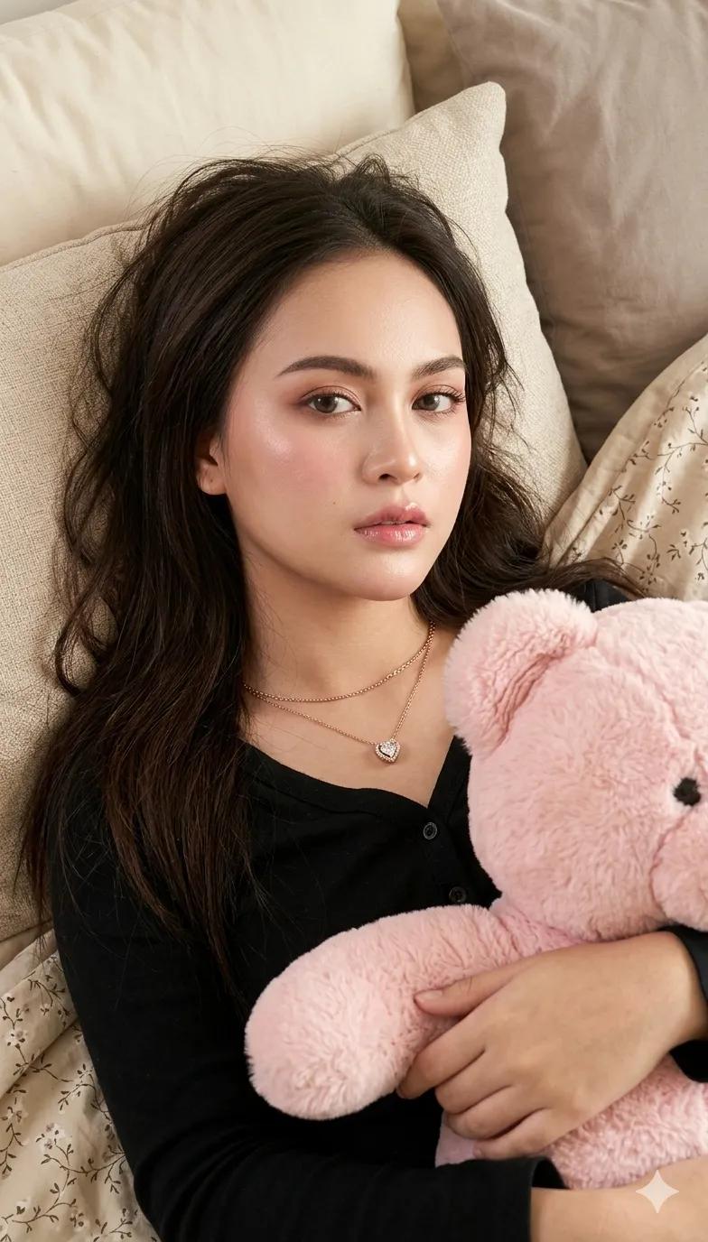 真实自拍：美丽年轻女性半身照