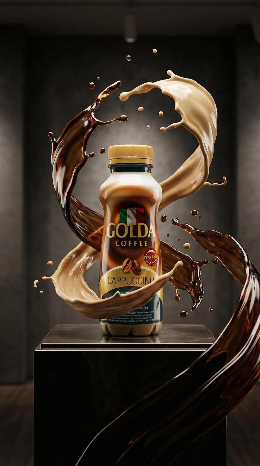 纳米香蕉2在@Hailuo_AI上的超现实主义咖啡瓶广告